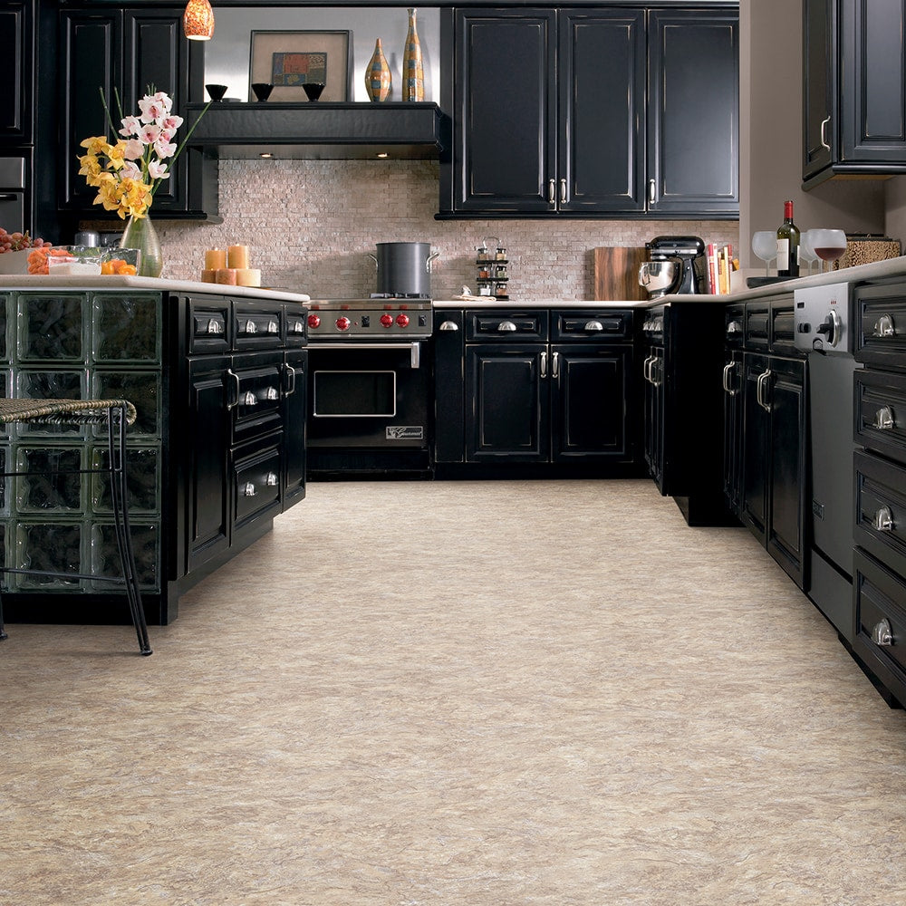 Congoleum AirStep Evolution Fair Wind 12-ft W x Cut-to-Length Spun Gold Stone Look Low-Gloss Finish Sheet Vinyl