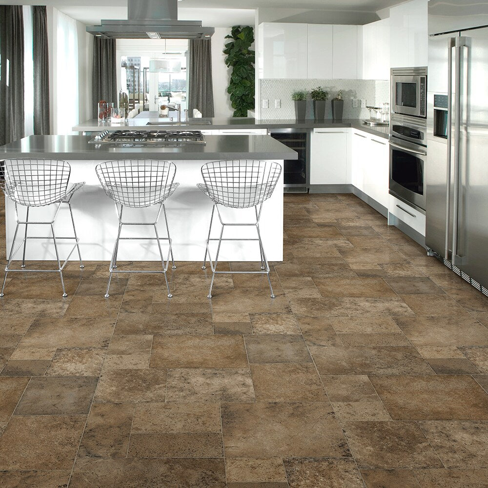 Congoleum AirStep Evolution Pathways 12-ft W x Cut-to-Length Appalachian Trail Stone Look Low-Gloss Sheet Vinyl Flooring