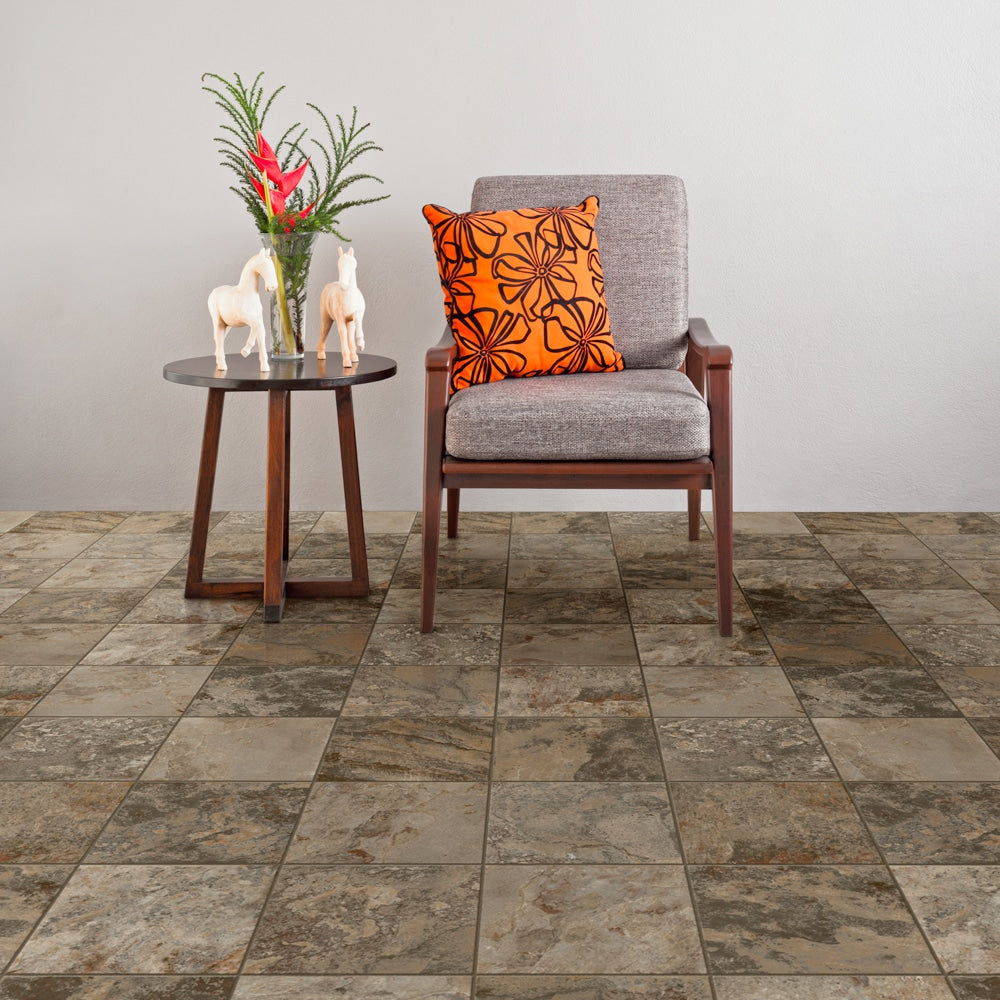 Congoleum ArmorCore Pro Canyon View 12-ft W x Cut-to-Length Adobe Shadow Stone Look Low-Gloss Finish Sheet Vinyl