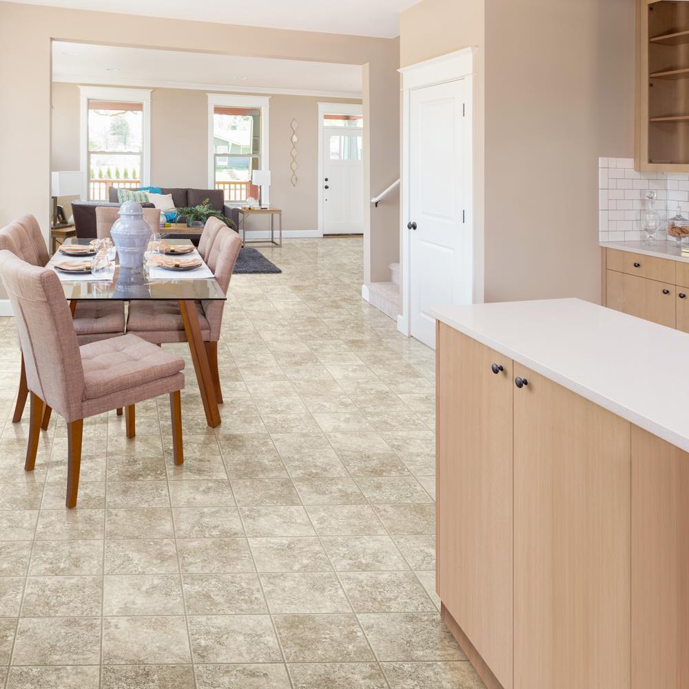 Congoleum ArmorCore LC Santa Cruz 12-ft W Cut-to-Length Sterling Stone Look Low-Gloss Finish Sheet Vinyl