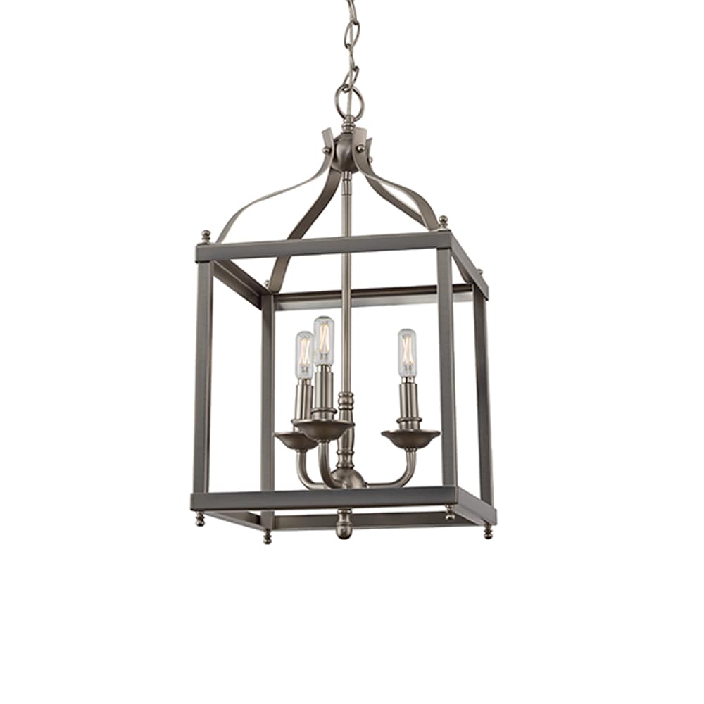 Kichler Larkin 3-Light Brushed Nickel Transitional Lantern Medium Hanging Pendant Light