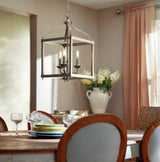 Kichler Larkin 3-Light Brushed Nickel Transitional Lantern Medium Hanging Pendant Light
