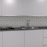 Elida Ceramica Gray 12-in x 12-in Glossy Glass Brick Subway Mosaic Wall Tile (0.955-sq ft)