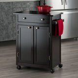 Winsome Wood Brown Wood Base with Mdf Top Rolling Kitchen Cart (17.72-in x 26.89-in x 34.02-in)