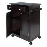 Winsome Wood Brown Wood Base with Mdf Top Rolling Kitchen Cart (17.72-in x 26.89-in x 34.02-in)