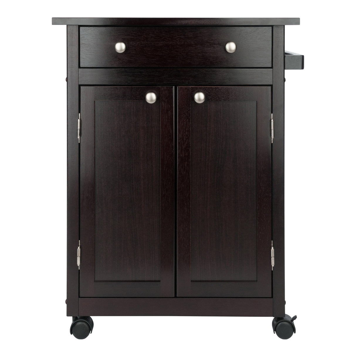Winsome Wood Brown Wood Base with Mdf Top Rolling Kitchen Cart (17.72-in x 26.89-in x 34.02-in)