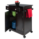 Winsome Wood Brown Wood Base with Mdf Top Rolling Kitchen Cart (17.72-in x 26.89-in x 34.02-in)