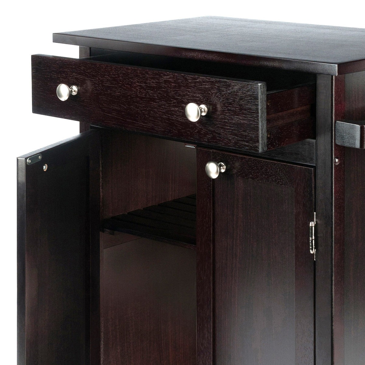 Winsome Wood Brown Wood Base with Mdf Top Rolling Kitchen Cart (17.72-in x 26.89-in x 34.02-in)