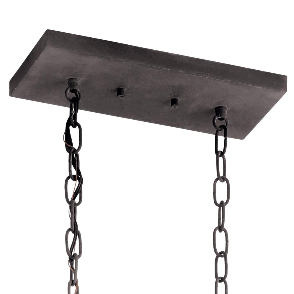 Kichler Gartin 5-Light Weathered Zinc Transitional Linear Large Hanging Kitchen Island Light