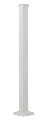 Deckorators 2.5-in x 2.5-in x 3-1/4-ft Textured White Aluminum Deck Line Post