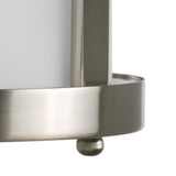 Progress Lighting Bay Court 1-Light Brushed Nickel Textured Glass Drum Pendant, 11.75-in x 18.25-in
