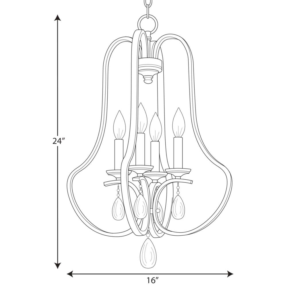 Progress Lighting Anjoux 4-Light Antique Bronze Transitional Geometric Medium Hanging Pendant Light