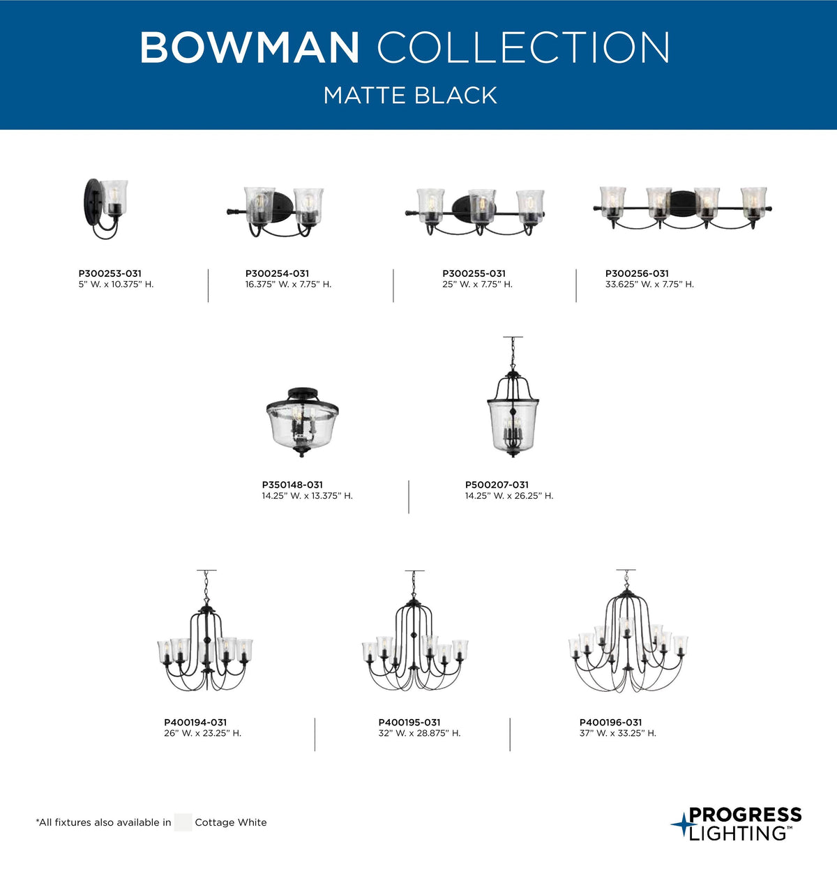 Progress Lighting Bowman 5-Light Matte Black Coastal Chandelier