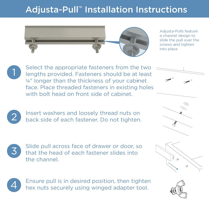 Brainerd Classic Contour Adjusta-Pull (51 Mm To 224 mm) Center to Center Adjustable Rectangular Handle Drawer Pull