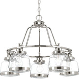 Progress Lighting Judson 5-Light Polished Nickel Farmhouse Chandelier