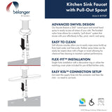 Keeney Polished Chrome 1-Handle Deck-Mount Pull-Down Kitchen Faucet with Deck Plate