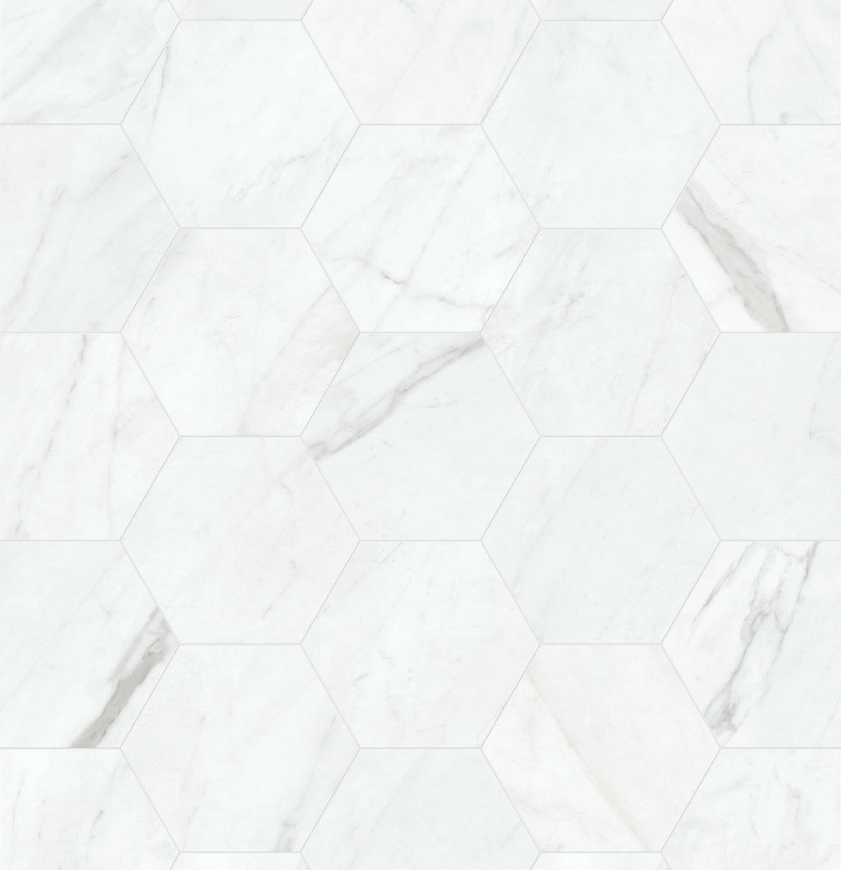 Satori Regent Carrara Nevoso 8-in x 10-in Matte Porcelain Hexagon Floor and Wall Tile (0.44-sq. ft/ Piece)