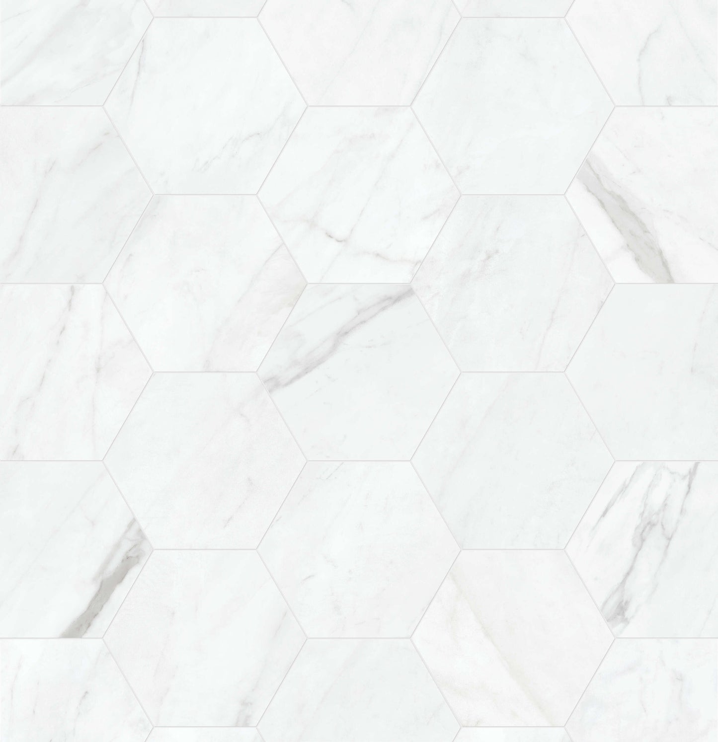 Satori Regent Carrara Nevoso 8-in x 10-in Matte Porcelain Hexagon Floor and Wall Tile (0.44-sq. ft/ Piece)