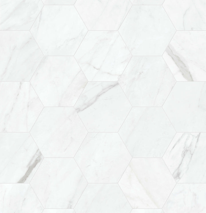 Satori Regent Carrara Nevoso 8-in x 10-in Matte Porcelain Hexagon Floor and Wall Tile (0.44-sq. ft/ Piece)