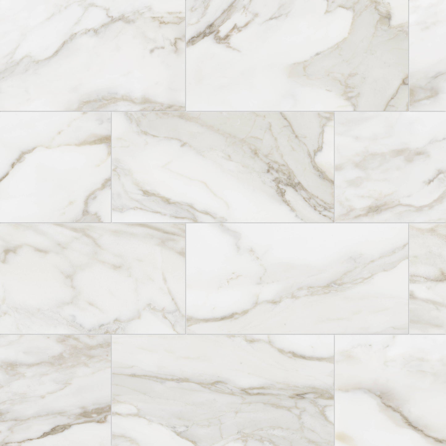 Satori Regent Calacatta 8-in x 16-in Glossy Ceramic Marble Look Wall Tile (0.86-sq. ft/ Piece)