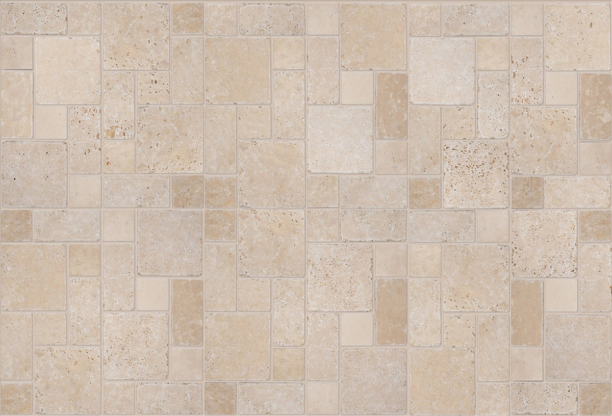 Satori Ivory 12-in x 12-in Honed Natural Stone Travertine Mosaic Floor and Wall Tile (1-sq ft Piece)