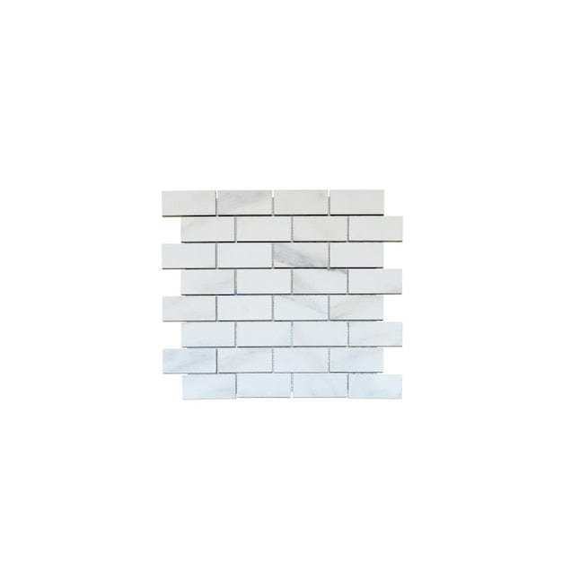 allen + roth Arabescato White 12-in x 12-in Matte Porcelain Brick Marble Look Floor and Wall Tile (0.96-sq. ft/ Piece)