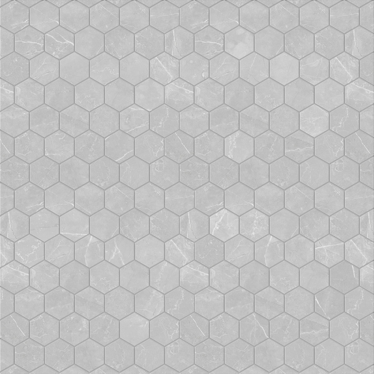 Satori Palisade Grigio Polished Hexagon 12-in x 12-in Polished Porcelain Marble-Look Mosaic Tile, 9.7-sq ft Carton
