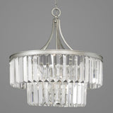 Progress Lighting Glimmer 5-Light Silver Ridge Traditional Clear Glass Drum Large Hanging Pendant Light