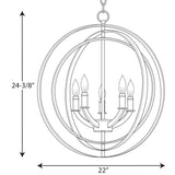 Progress Lighting Equinox 5-Light Polished Nickel Transitional Chandelier