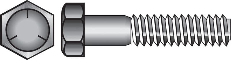 Hillman 1/4 in. Diameter x 3/4 in. Length Heat-Treated Zinc Steel Hex Head Cap Screws, Fine Thread, Grade 5 (100-Pack)