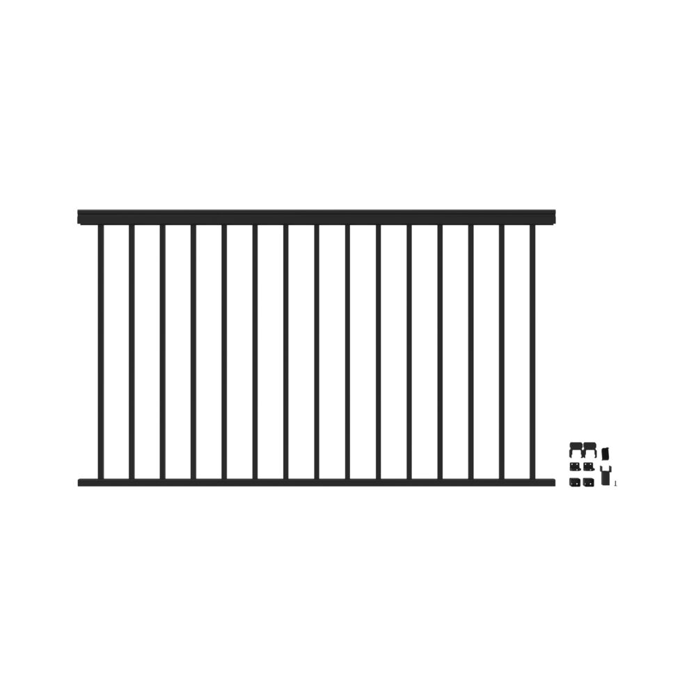 Freedom VersaRail Classic 8-ft x 42-in Matte Black Aluminum Deck Rail Kit