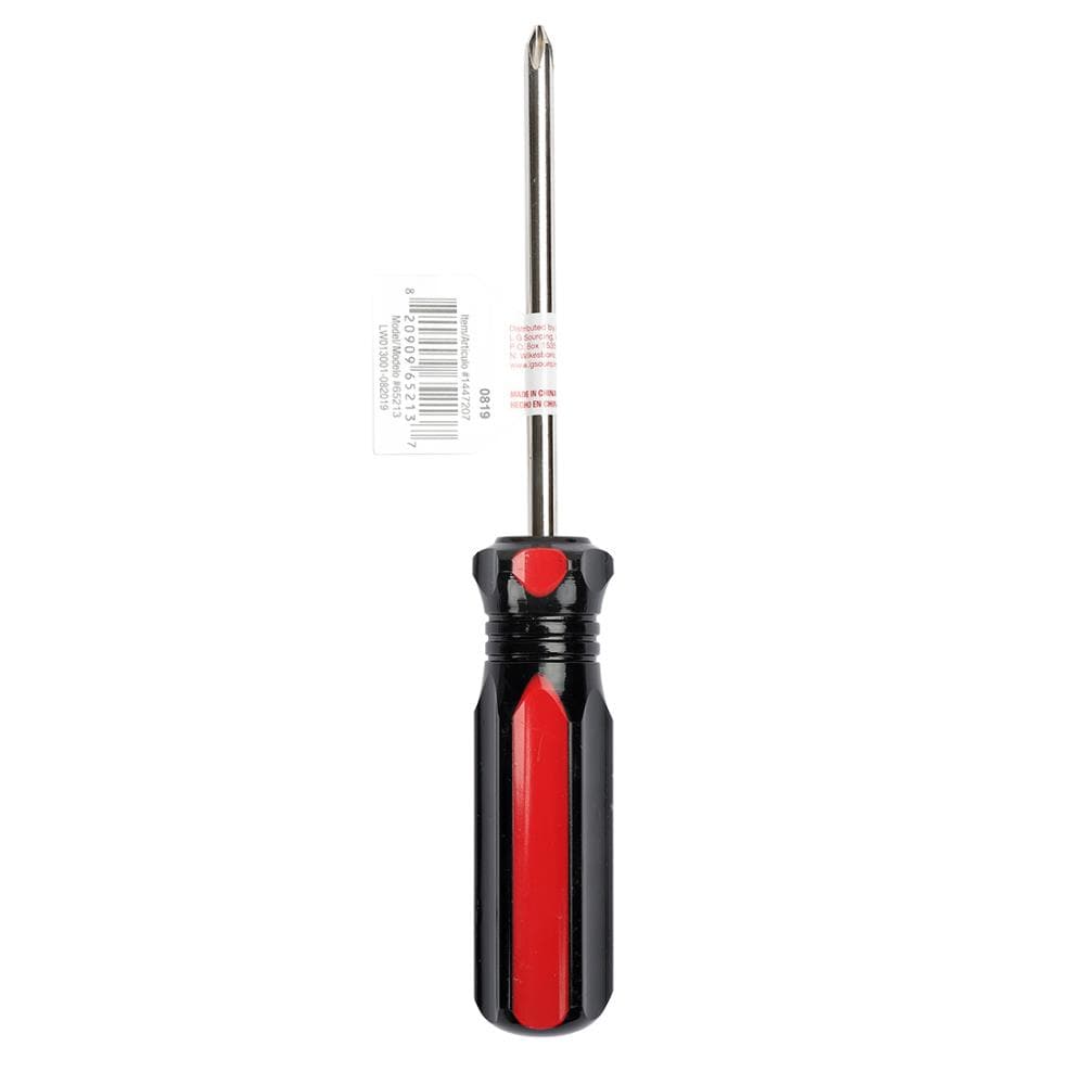 Project Source Plastic Handle Magnetic #2 Phillips Screwdriver, 4-in Shaft
