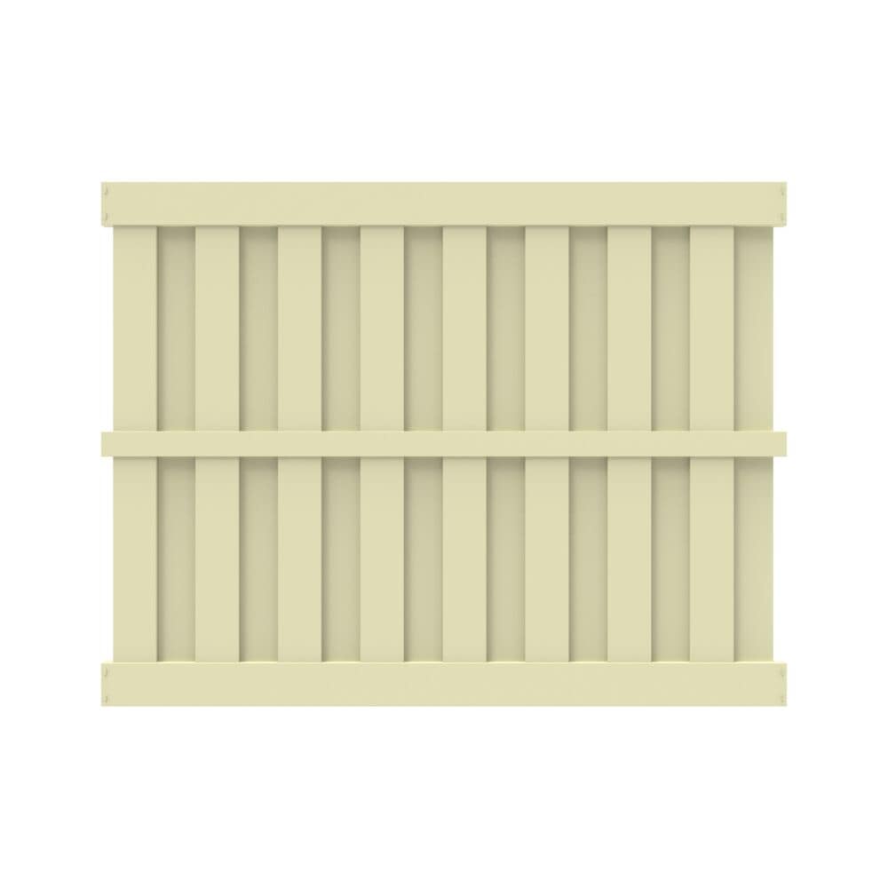 Freedom Birchdale 6-ft H x 8-ft W Sand Privacy Vinyl Fence Panel (Unassembled)