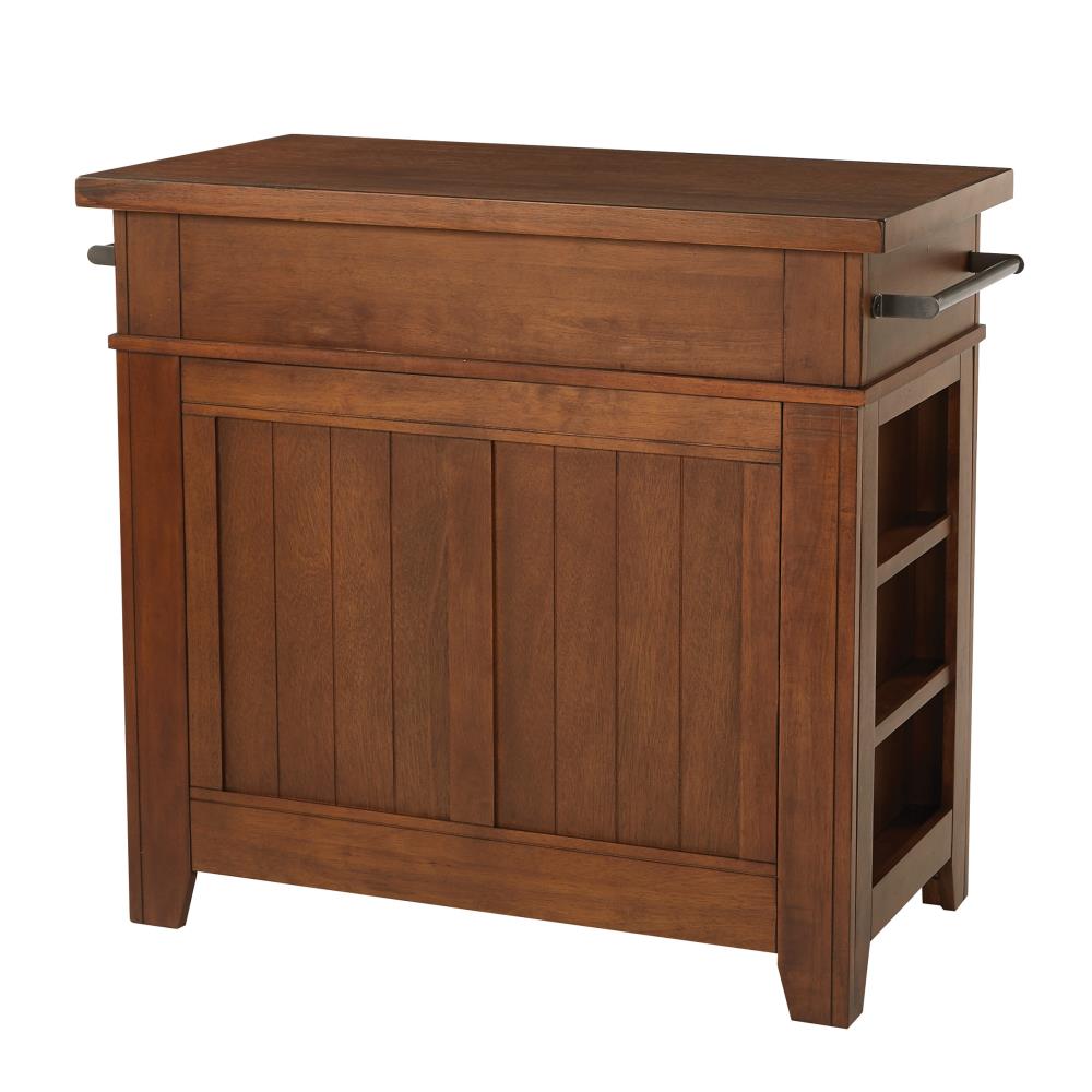 OSP Home Furnishings Brown Wood Base with MDF Wood Top Kitchen Island (39-in x 21-in x 36-in)