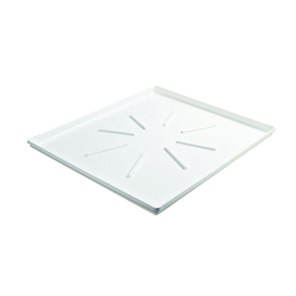 29 in. x 33 in. Low Profile Washing Machine Drain Pan with PVC Fitting - Super Arbor