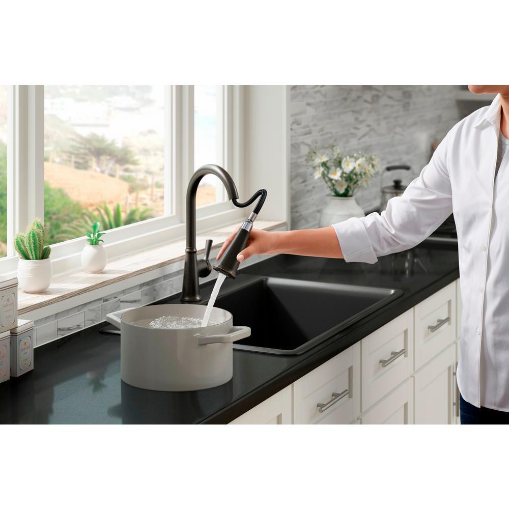 Tyne Single-Handle Pull-Down Sprayer Kitchen Faucet in Oil-Rubbed Bronze - Super Arbor