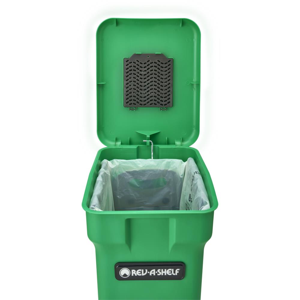 Rev-A-Shelf 24-Quart Plastic Soft-Close Pull-Out Trash/Compost Can, 11 x 18 x 19 in