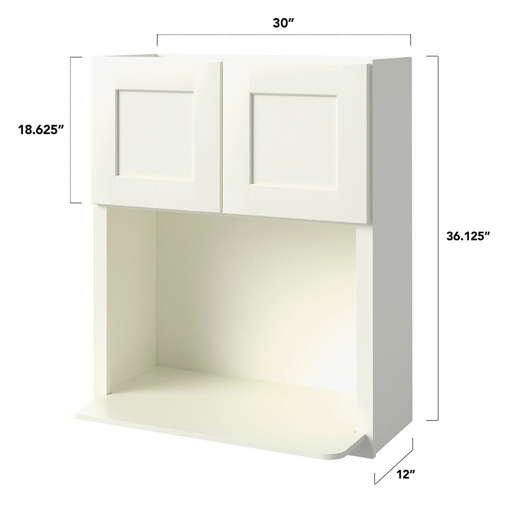 allen + roth Aveley 30-in W x 36.125-in H x 12-in D Linen Wall Fully Assembled Cabinet (Flat Panel Shaker Door Style)