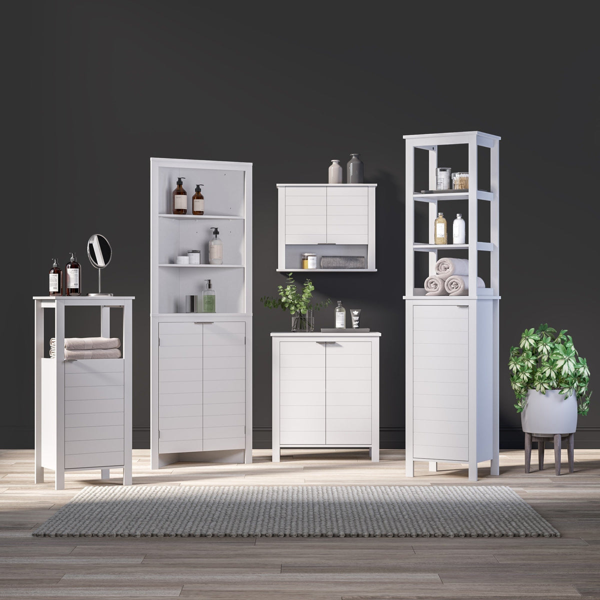 RiverRidge Madison 22.88-in x 19.88-in x 7.88-in White Bathroom Wall Cabinet