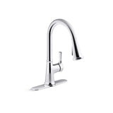 Tyne Single-Handle Pull-Down Sprayer Kitchen Faucet in Vibrant Stainless - Super Arbor