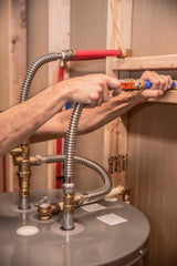 SharkBite 18-in L 3/4-in Push-to-Connect x 3/4-in FIP Braided Stainless Steel Water Heater Connector with Ball Valve