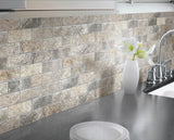 Satori Silver Crescent 12-in x 12-in Tumbled Natural Stone Travertine Brick Subway Wall Tile