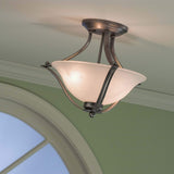 Portfolio 17.32-in Brushed Nickel Traditional Semi-Flush Mount Light
