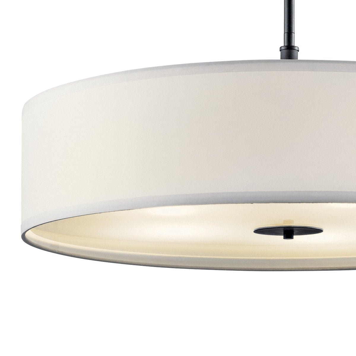 Kichler Drum 5-Light Black Transitional Etched Glass Drum Large Hanging Pendant Light
