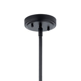 Kichler Drum 5-Light Black Transitional Etched Glass Drum Large Hanging Pendant Light