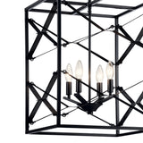 Kichler Sevan 4-Light Black Modern/Contemporary Lantern Medium Hanging Pendant Light