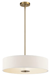 Kichler Drum 3-Light Classic Bronze Transitional Etched Glass Drum Medium Hanging Pendant Light