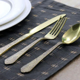 Zambezi 5-Piece Gold Hammer Texture Stainless Steel Flatware Set (Service for 1)