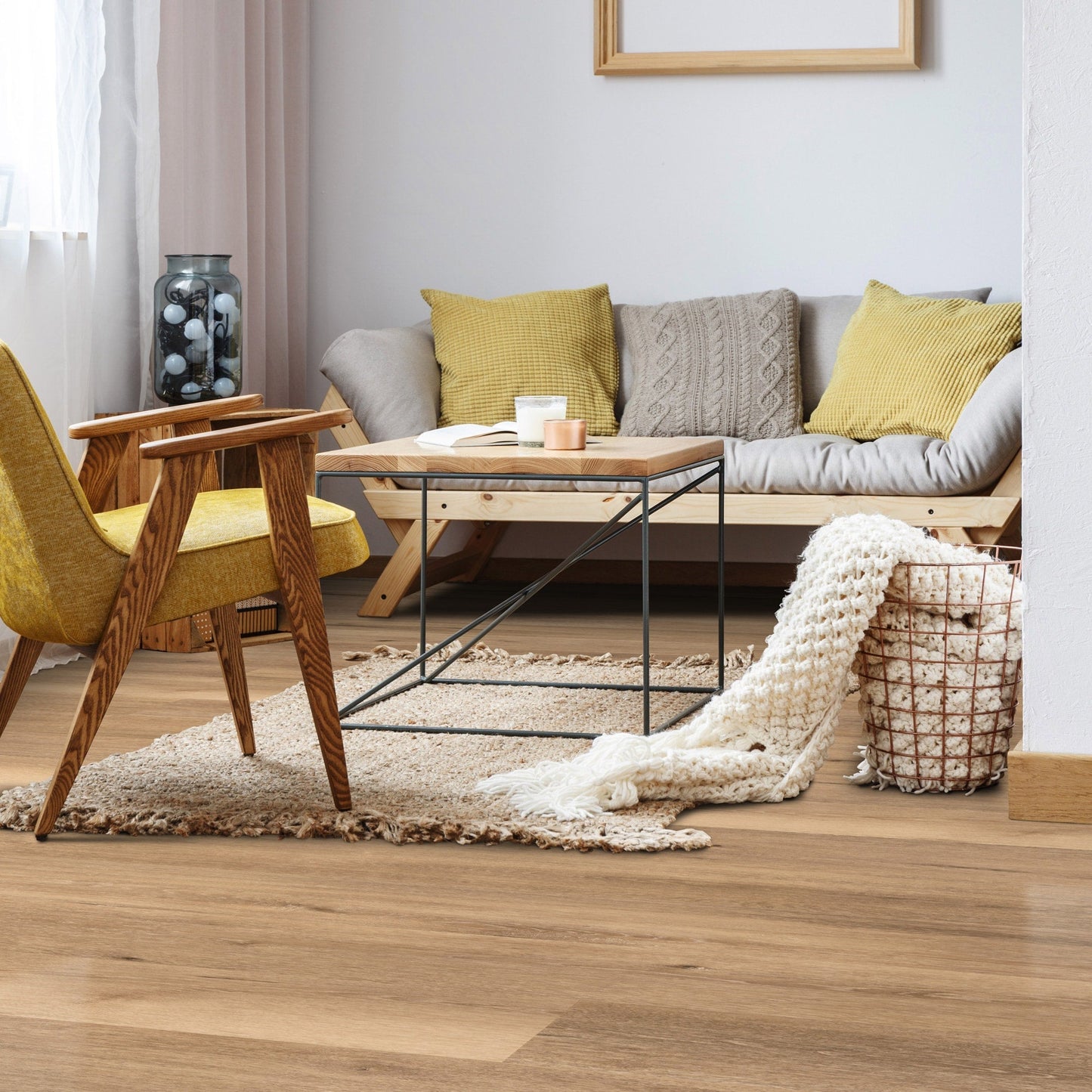 CALI Vinyl Pro Classic Aged Hickory 7-in W x 48-in L x 5.5-mm Waterproof Interlocking Luxury Vinyl Plank Flooring, 20-mil Wear Layer (23.77-sq ft/Carton)