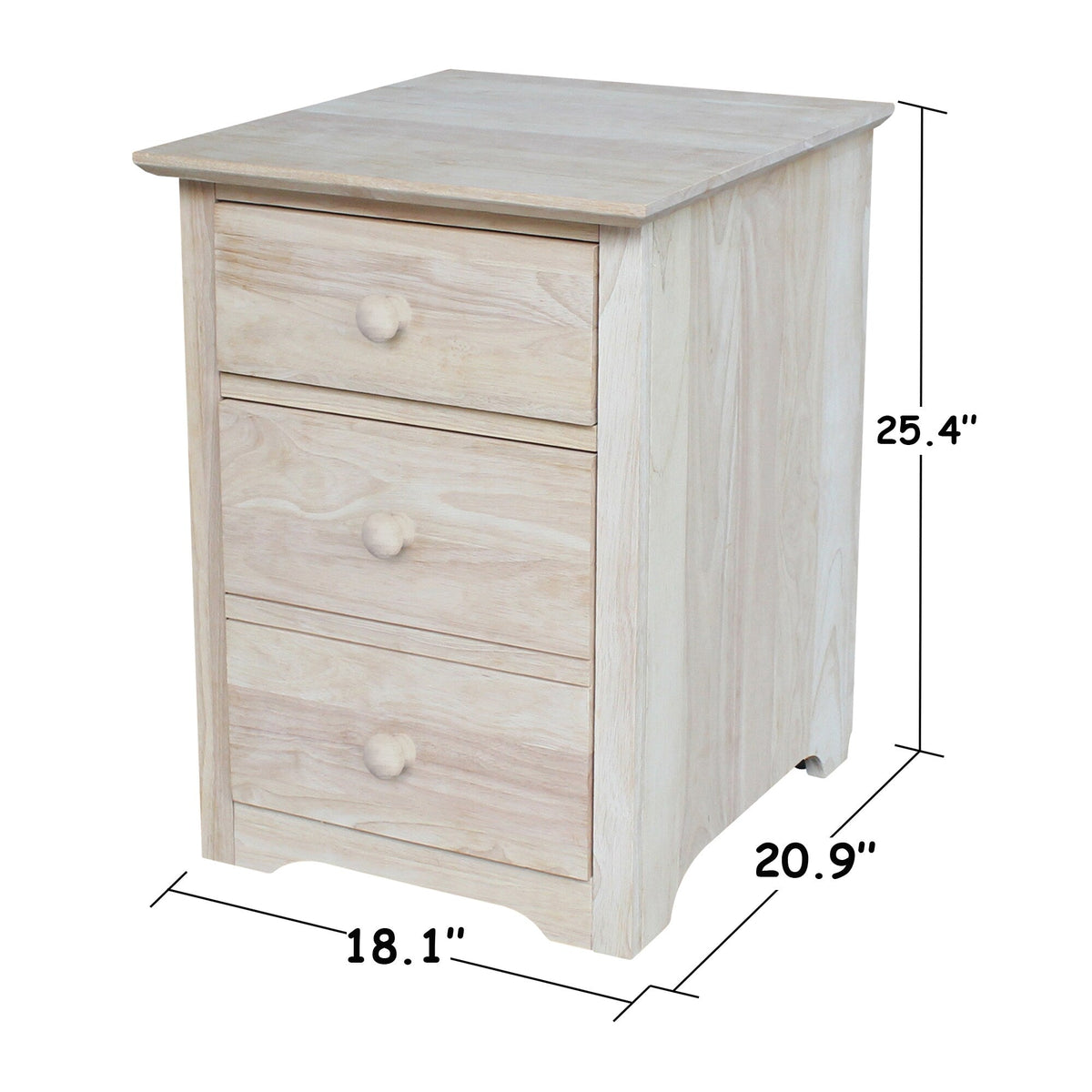 International Concepts Unfinished 2-Drawer 18.1-in File Cabinet